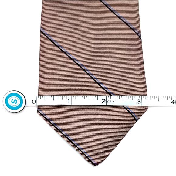 Vintage Balenciaga Paris Silk Repp Tie Diagonal Stripes Understated Made in USA - Picture 9 of 9